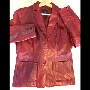 Gap retro genuine leather jacket Sz S
